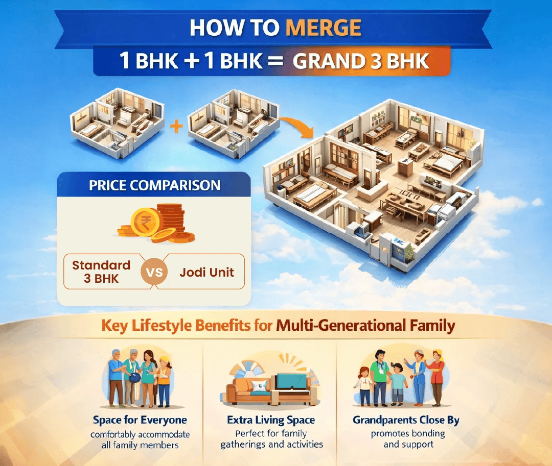 How To Merge 1+1 BHK